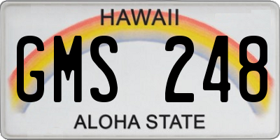 HI license plate GMS248
