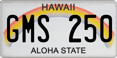 HI license plate GMS250