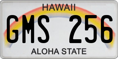 HI license plate GMS256