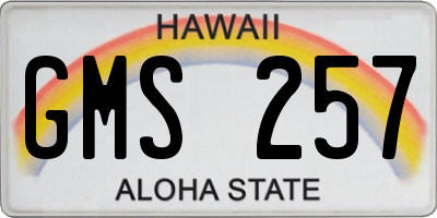 HI license plate GMS257