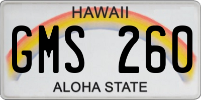 HI license plate GMS260