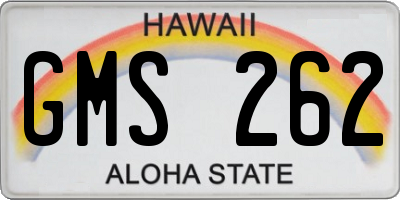 HI license plate GMS262