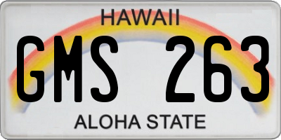 HI license plate GMS263