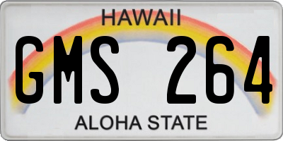 HI license plate GMS264
