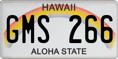 HI license plate GMS266