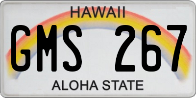 HI license plate GMS267