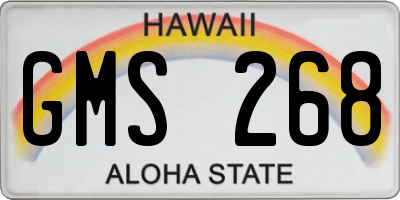 HI license plate GMS268