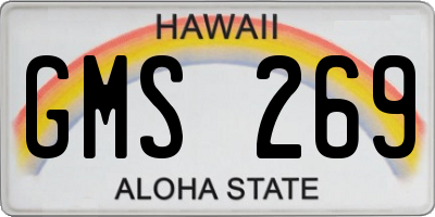 HI license plate GMS269