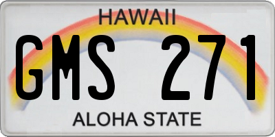 HI license plate GMS271