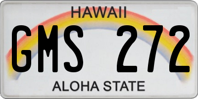 HI license plate GMS272
