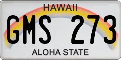 HI license plate GMS273