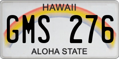 HI license plate GMS276