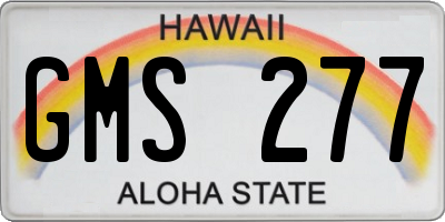 HI license plate GMS277