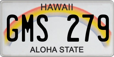 HI license plate GMS279