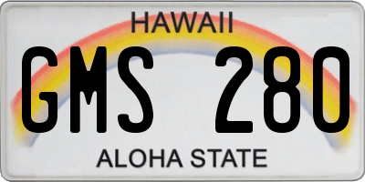 HI license plate GMS280