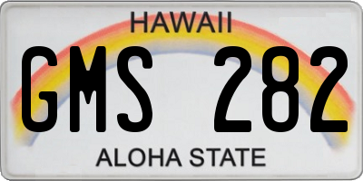 HI license plate GMS282