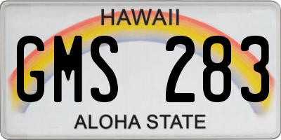 HI license plate GMS283