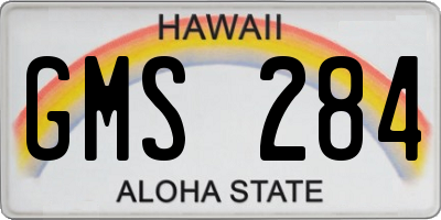 HI license plate GMS284