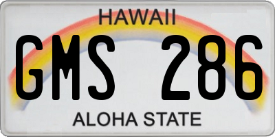 HI license plate GMS286