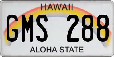 HI license plate GMS288