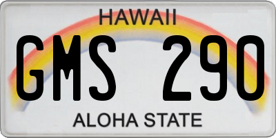 HI license plate GMS290