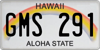 HI license plate GMS291