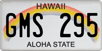 HI license plate GMS295