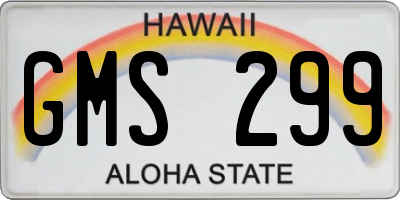 HI license plate GMS299