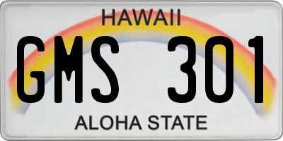 HI license plate GMS301