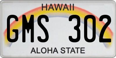 HI license plate GMS302