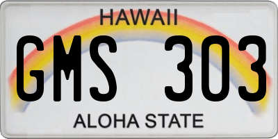 HI license plate GMS303