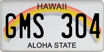 HI license plate GMS304