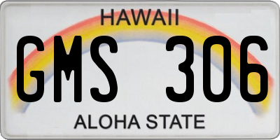 HI license plate GMS306
