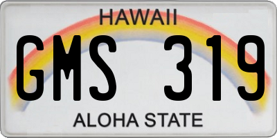 HI license plate GMS319