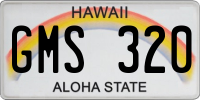 HI license plate GMS320