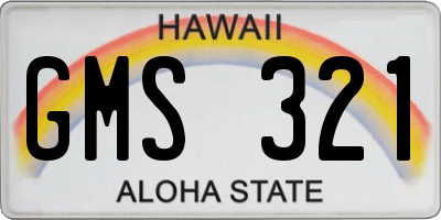 HI license plate GMS321