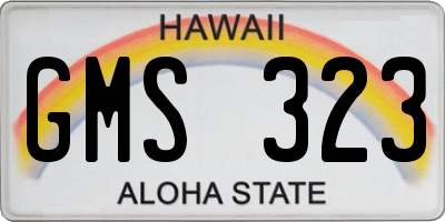 HI license plate GMS323