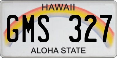 HI license plate GMS327