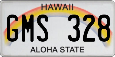 HI license plate GMS328