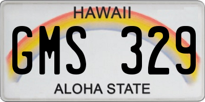 HI license plate GMS329