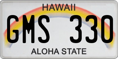 HI license plate GMS330