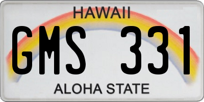 HI license plate GMS331
