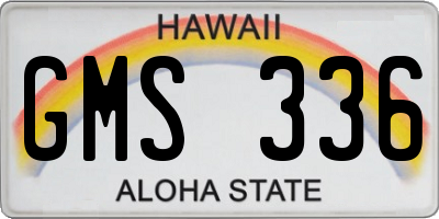 HI license plate GMS336