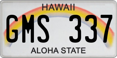 HI license plate GMS337
