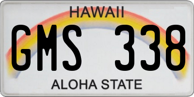 HI license plate GMS338