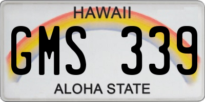 HI license plate GMS339