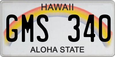 HI license plate GMS340
