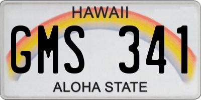 HI license plate GMS341