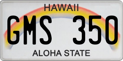 HI license plate GMS350