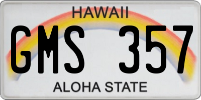 HI license plate GMS357